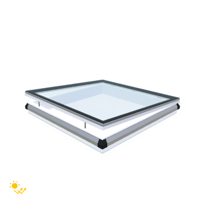 iWindow Platdakraam Opengaand op zonne-energie - Complete Set 150x150 cm - Skylux