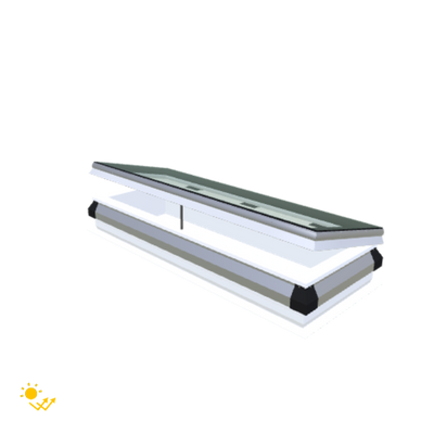 iWindow Platdakraam Opengaand op zonne-energie - Complete Set 40x130 cm - Skylux