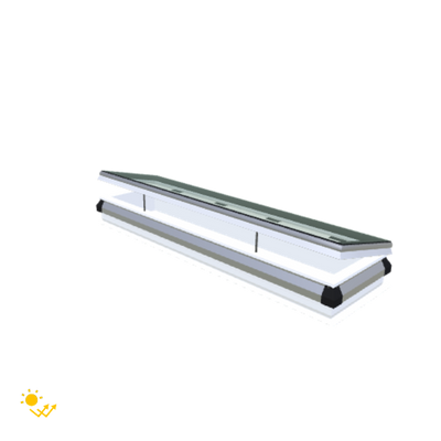 iWindow Platdakraam Opengaand op zonne-energie - Complete Set 40x190 cm - Skylux