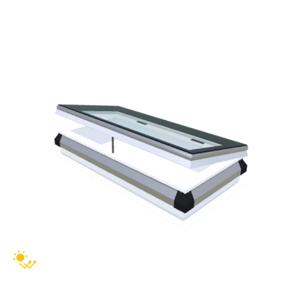 iWindow Platdakraam Opengaand op zonne-energie - Complete Set 45x105 cm - Skylux