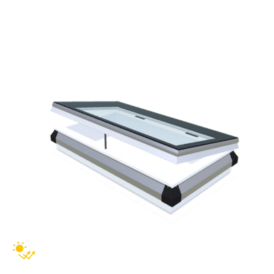 iWindow Platdakraam Opengaand op zonne-energie - Complete Set 50x100 cm - Skylux