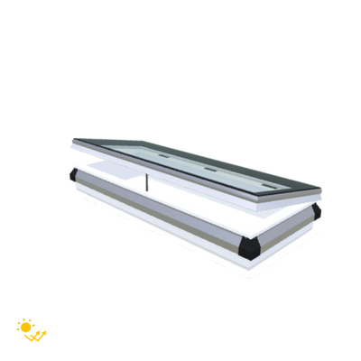 iWindow Platdakraam Opengaand op zonne-energie - Complete Set 50x140 cm - Skylux
