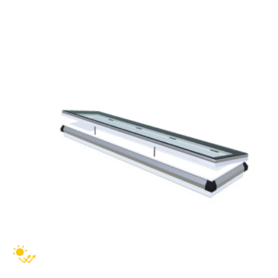 iWindow Platdakraam Opengaand op zonne-energie - Complete Set 50x230 cm - Skylux