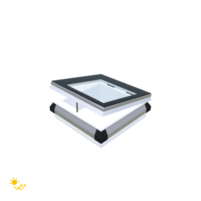 iWindow Platdakraam Opengaand op zonne-energie - Complete Set 50x50 cm - Skylux