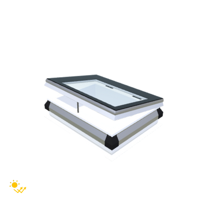 iWindow Platdakraam Opengaand op zonne-energie - Complete Set 50x70 cm - Skylux
