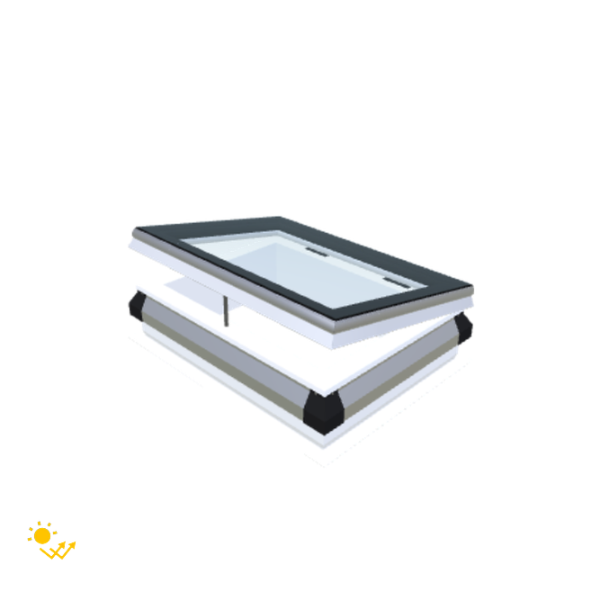 iWindow Platdakraam Opengaand op zonne-energie - Complete Set 50x70 cm - Skylux