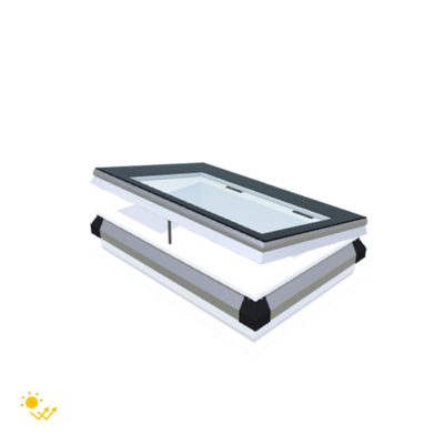 iWindow Platdakraam Opengaand op zonne-energie - Complete Set 50x80 cm - Skylux
