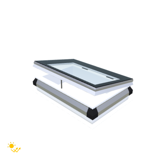 iWindow Platdakraam Opengaand op zonne-energie - Complete Set 50x80 cm - Skylux