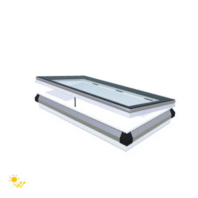 iWindow Platdakraam Opengaand op zonne-energie - Complete Set 60x120 cm - Skylux
