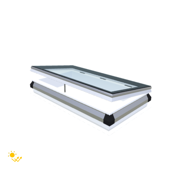iWindow Platdakraam Opengaand op zonne-energie - Complete Set 60x120 cm - Skylux
