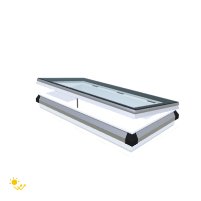 iWindow Platdakraam Opengaand op zonne-energie - Complete Set 60x130 cm - Skylux