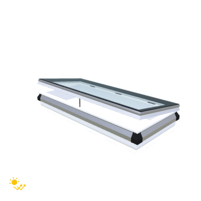 iWindow Platdakraam Opengaand op zonne-energie - Complete Set 60x150 cm - Skylux