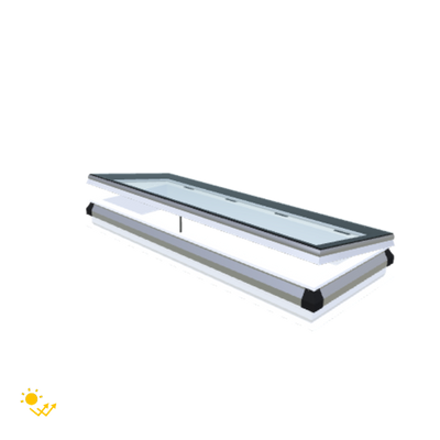 iWindow Platdakraam Opengaand op zonne-energie - Complete Set 60x180 cm - Skylux