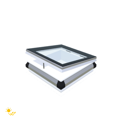 iWindow Platdakraam Opengaand op zonne-energie - Complete Set 60x60 cm - Skylux