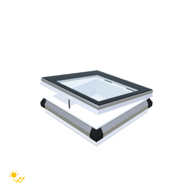 iWindow Platdakraam Opengaand op zonne-energie - Complete Set 60x60 cm - Skylux