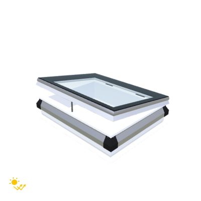 iWindow Platdakraam Opengaand op zonne-energie - Complete Set 60x80 cm - Skylux