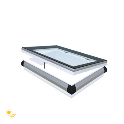 iWindow Platdakraam Opengaand op zonne-energie - Complete Set 60x90 cm - Skylux