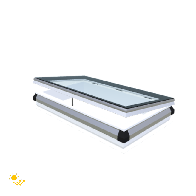 iWindow Platdakraam Opengaand op zonne-energie - Complete Set 70x130 cm - Skylux