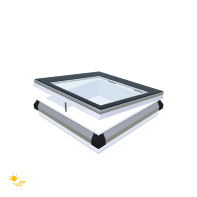 iWindow Platdakraam Opengaand op zonne-energie - Complete Set 80x280 cm - Skylux
