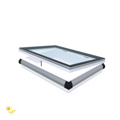 iWindow Platdakraam Opengaand op zonne-energie - Complete Set 75x105 cm - Skylux