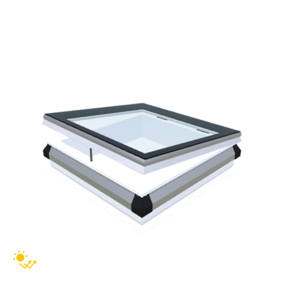 iWindow Platdakraam Opengaand op zonne-energie - Complete Set 75x75 cm - Skylux