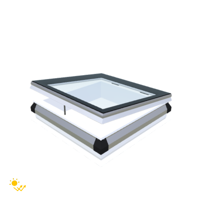 iWindow Platdakraam Opengaand op zonne-energie - Complete Set 75x75 cm - Skylux