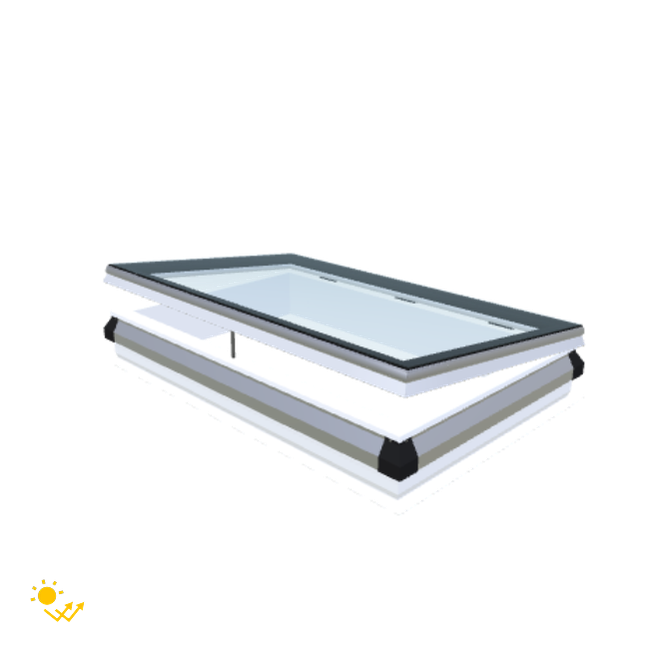 iWindow Platdakraam Opengaand op zonne-energie - Complete Set 80x130 cm - Skylux