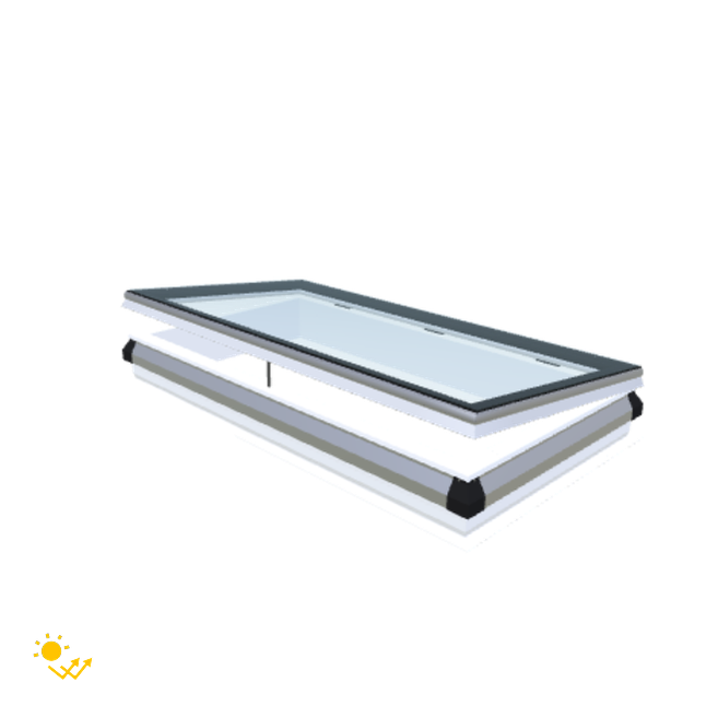 iWindow Platdakraam Opengaand op zonne-energie - Complete Set 80x160 cm - Skylux