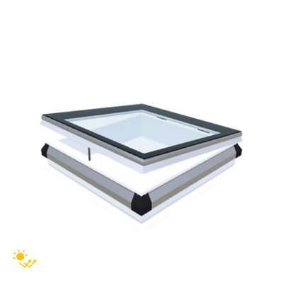 iWindow Platdakraam Opengaand op zonne-energie - Complete Set 80x80 cm - Skylux
