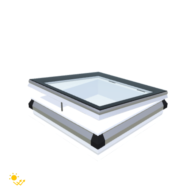 iWindow Platdakraam Opengaand op zonne-energie - Complete Set 80x80 cm - Skylux