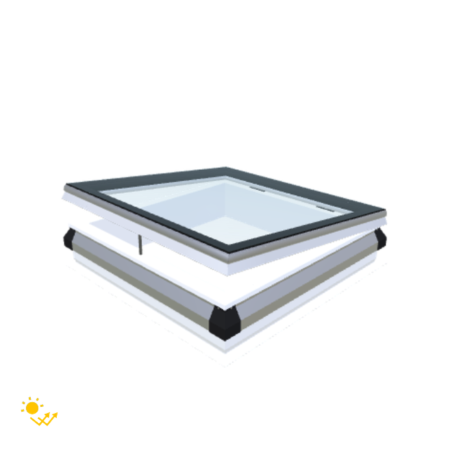 iWindow Platdakraam Opengaand op zonne-energie - Complete Set 85x85 cm - Skylux