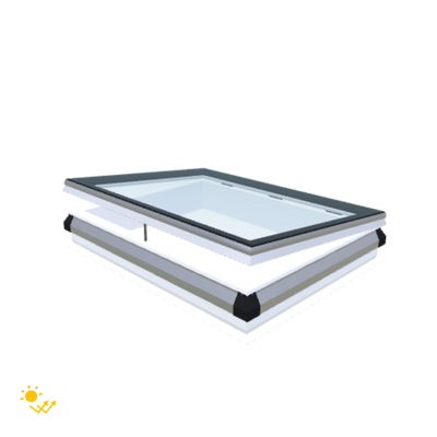 iWindow Platdakraam Opengaand op zonne-energie - Complete Set 90x120 cm - Skylux
