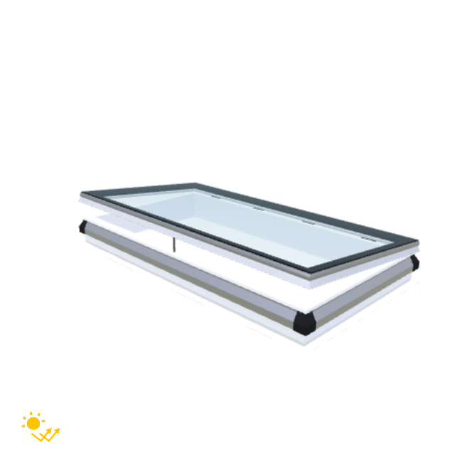 iWindow Platdakraam Opengaand op zonne-energie - Complete Set 90x180 cm - Skylux