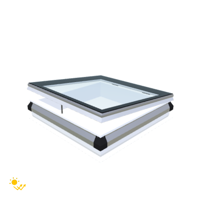 iWindow Platdakraam Opengaand op zonne-energie - Complete Set 90x90 cm - Skylux
