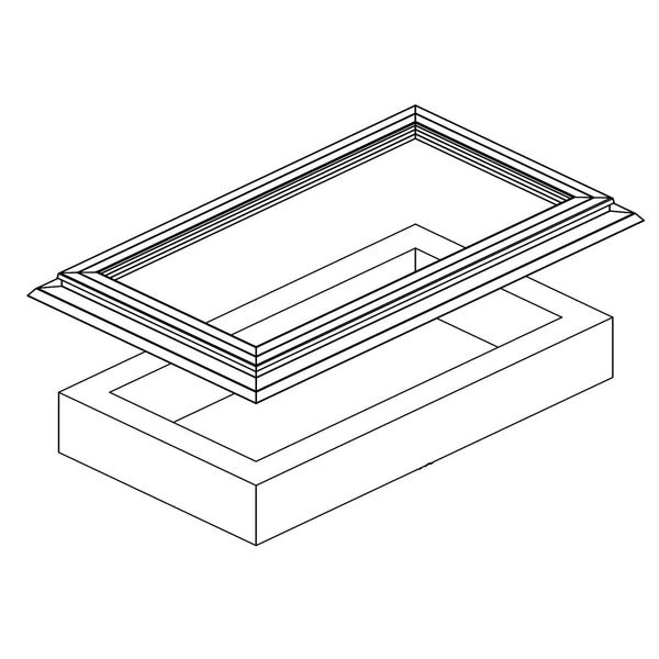 renovatiekader pvc met inserts voor lichtkoepel of platdakraam 0400 x 0400 mm