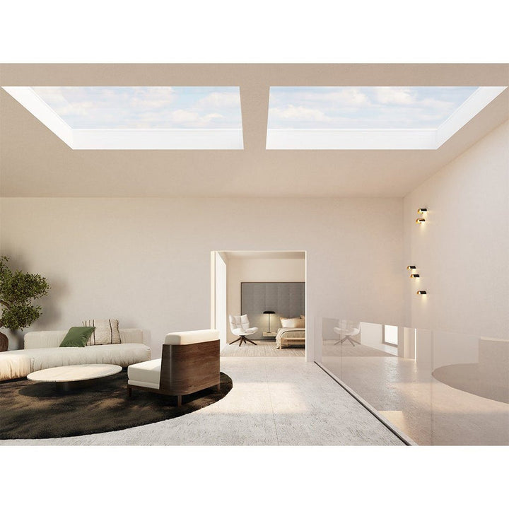 Skylux platdakraam iWindow2 complete set - vaste uitvoering helder met pvc-opstand 20/00 EP 0800 x 2800 mm