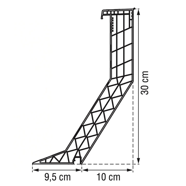 schuine pvc-opstand 30/20 0400 x 1000 mm Let op! Dakopening = 20cm meer dan daglichtmaat