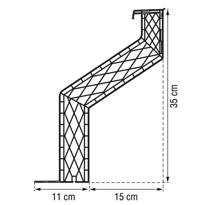 schuine pvc-opstand 35/30 0500 x 1000 mm Let op! Dakopening = 30cm meer dan daglichtmaat