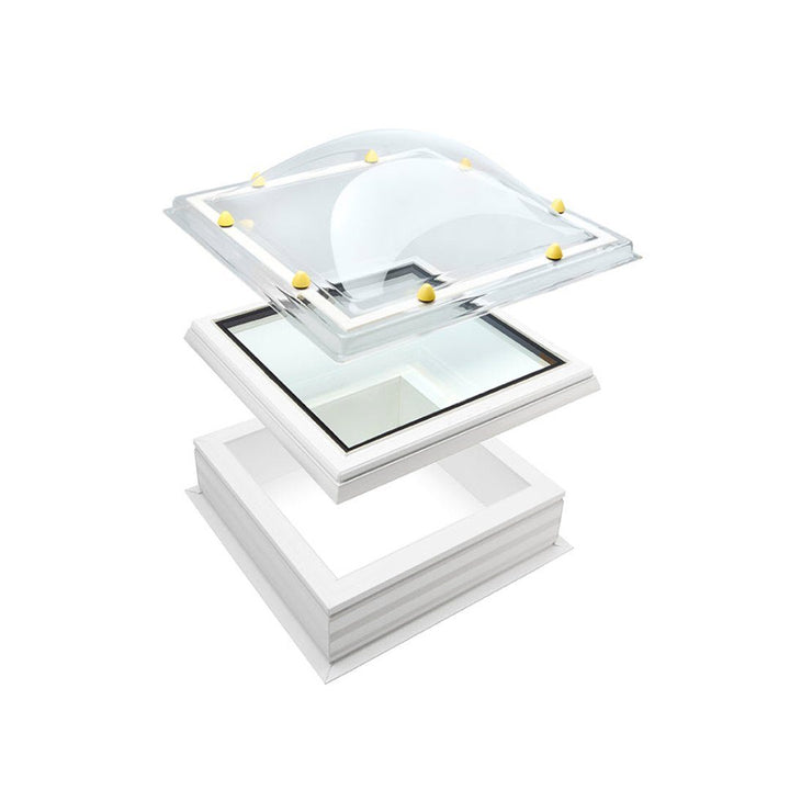 Skylux iDome opengaand met pvc-opstand 20/00 EP incl. LED & insectengaas 0600 x 0600 mm