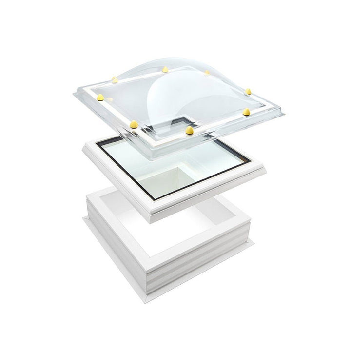 Skylux iDome opengaand met pvc-opstand 20/00 EP incl. LED & insectengaas 0900 x 0900 mm