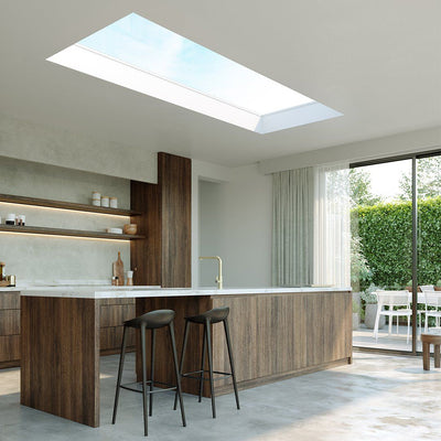 Skylux platdakraam iWindow2 voorgemonteerd - vaste uitvoering helder met pvc-opstand 20/00 EP 1000 x 3000 mm