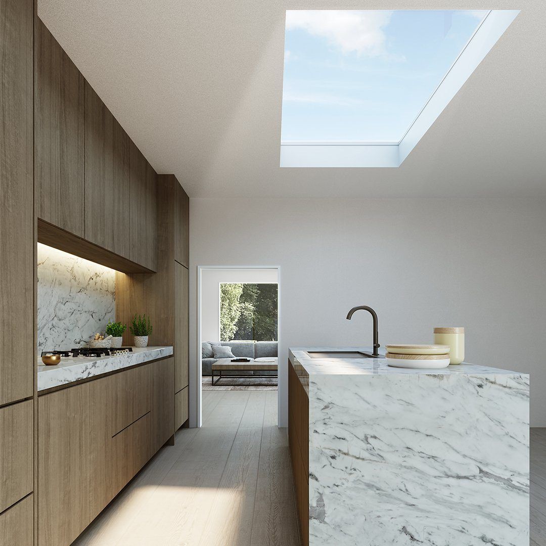 Skylux platdakraam iWindow2 voorgemonteerd - vaste uitvoering helder met pvc-opstand 20/00 EP 1000 x 3000 mm