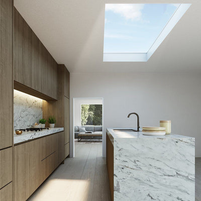 Skylux platdakraam iWindow2 voorgemonteerd - vaste uitvoering helder met pvc-opstand 20/00 EP 1000 x 3000 mm