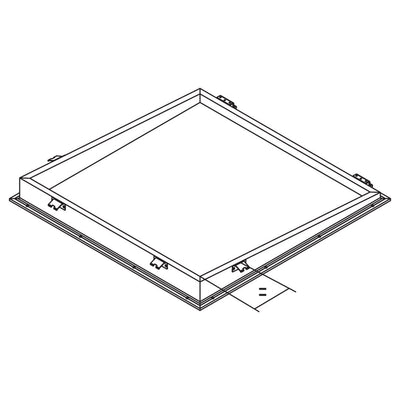 schräger PVC-Rahmen 08/00 mit unteren Scharnieren und unteren Clipsen 0800 x 1800 mm
